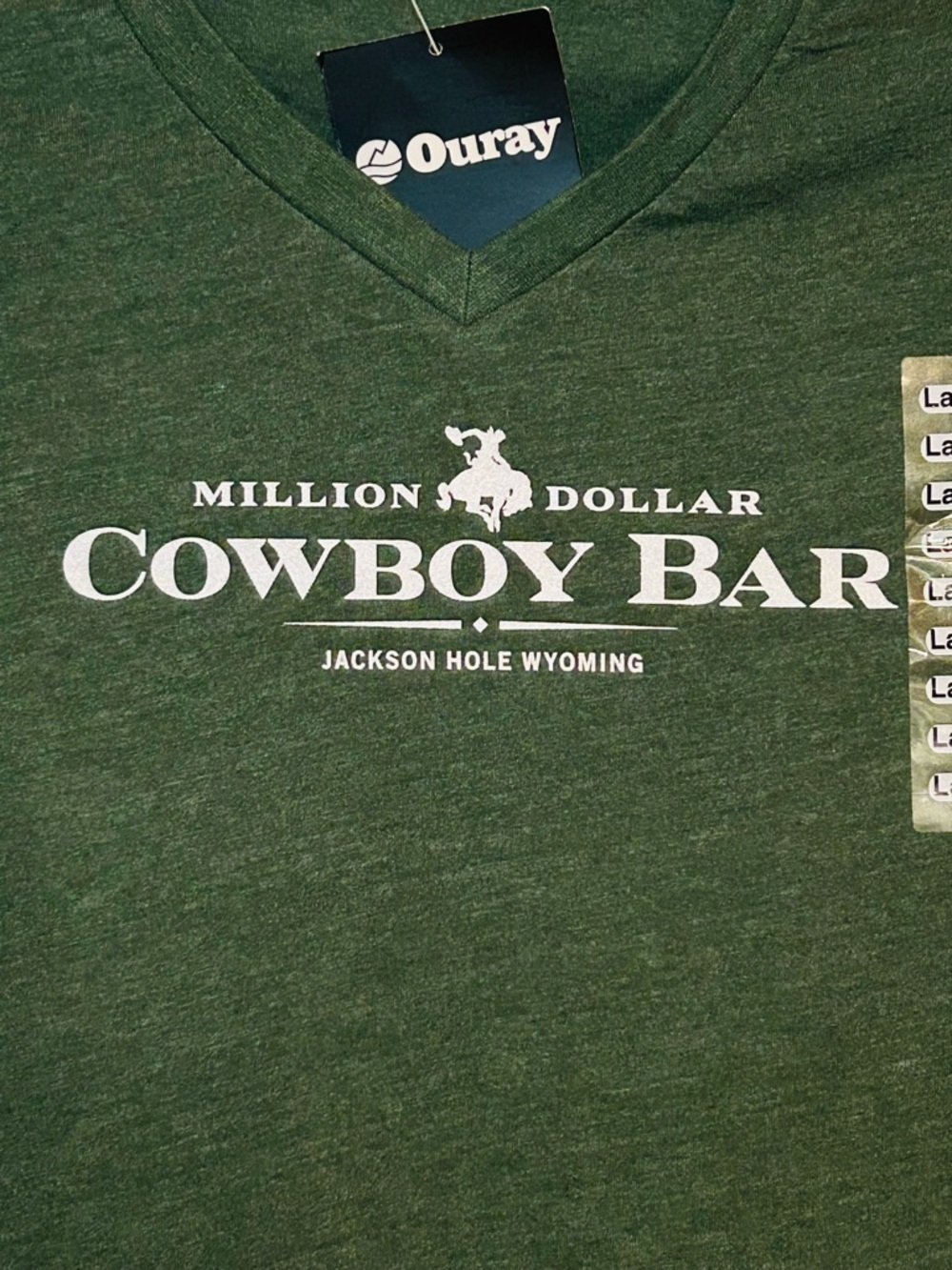 MILLION DOLLAR COWBOY RANCH - Oura Green Ladies V-Neck T-Shirt